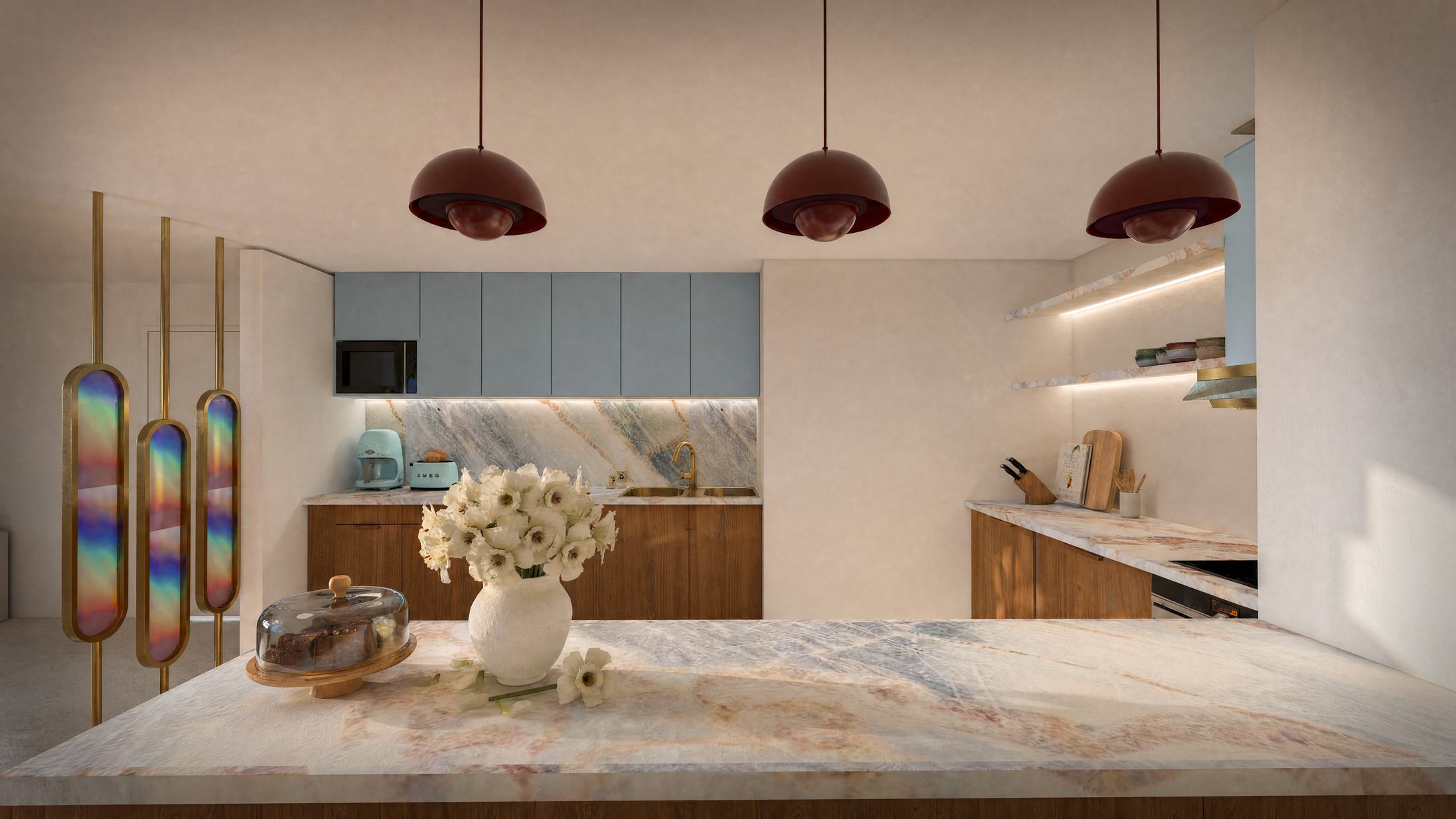 Céleste — intérieur et cuisine ouverte