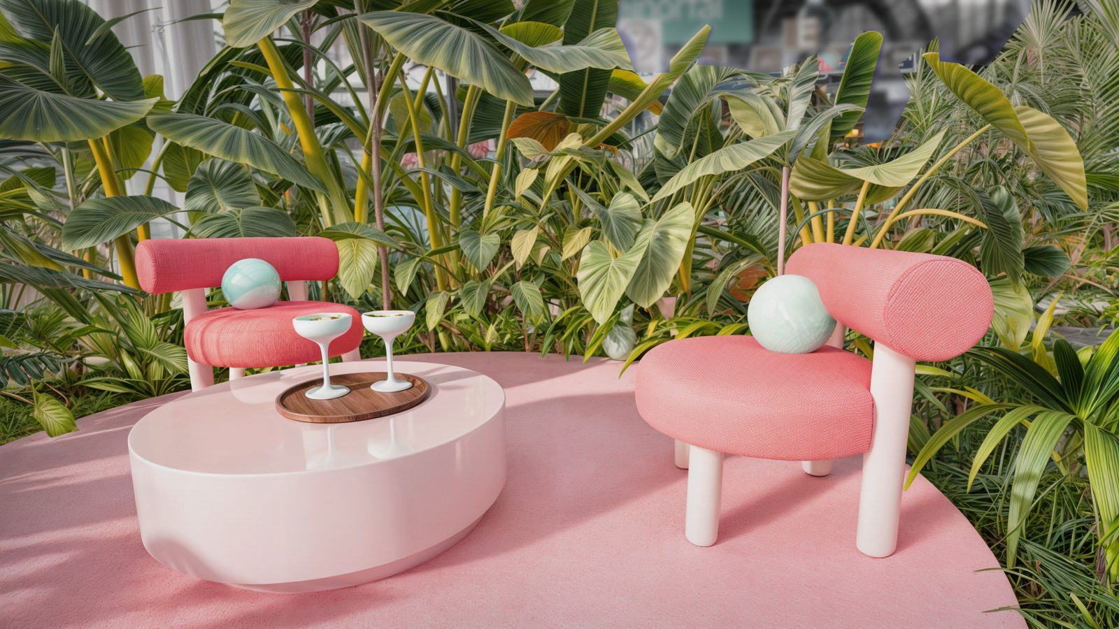 Écho de Gaïa — salon rose et jungle urbaine