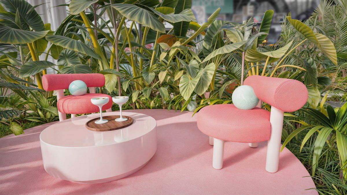 Salon rosé & jungle urbaine