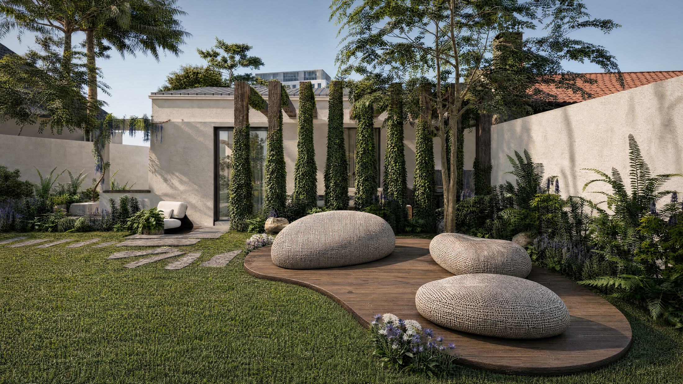 Sylve — jardin et maison dans leur environnement paysager